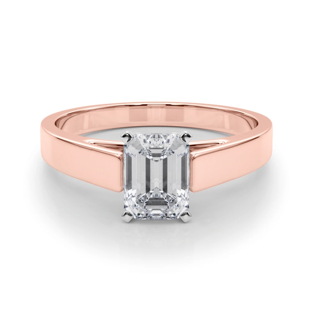Ciara emerald-cut solitaire engagement ring in rose gold