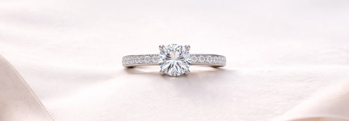 Round diamond solitaire ring styled in a neutral setting symbolizing choice and clarity