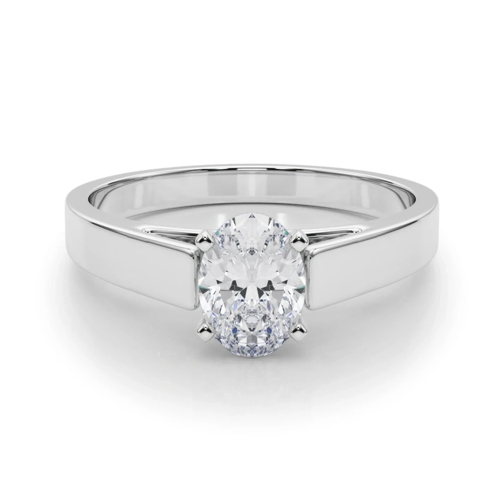 SAMA Ciara oval diamond engagement ring in white gold representing lab-grown diamond option