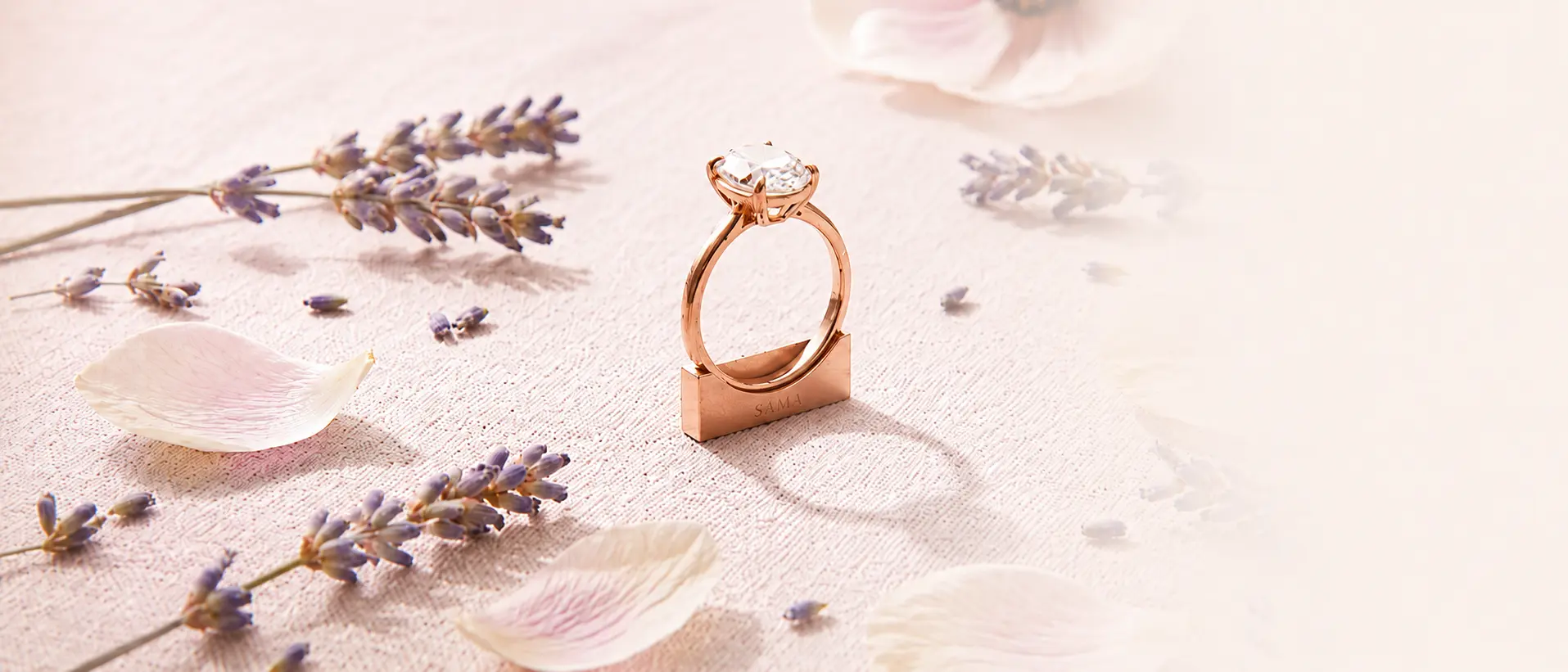 Bespoke diamond jewelry — custom engagement rings and diamond settings in white gold with natural and lab grown diamonds