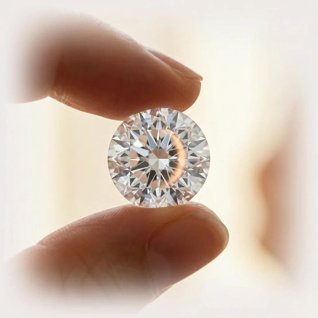 Close-up of diamond facets — diamond guide for engagement rings