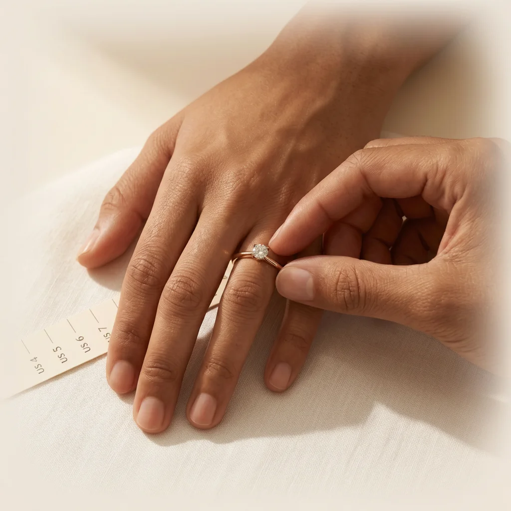 Measuring ring size on finger — ring sizing guide for engagement rings