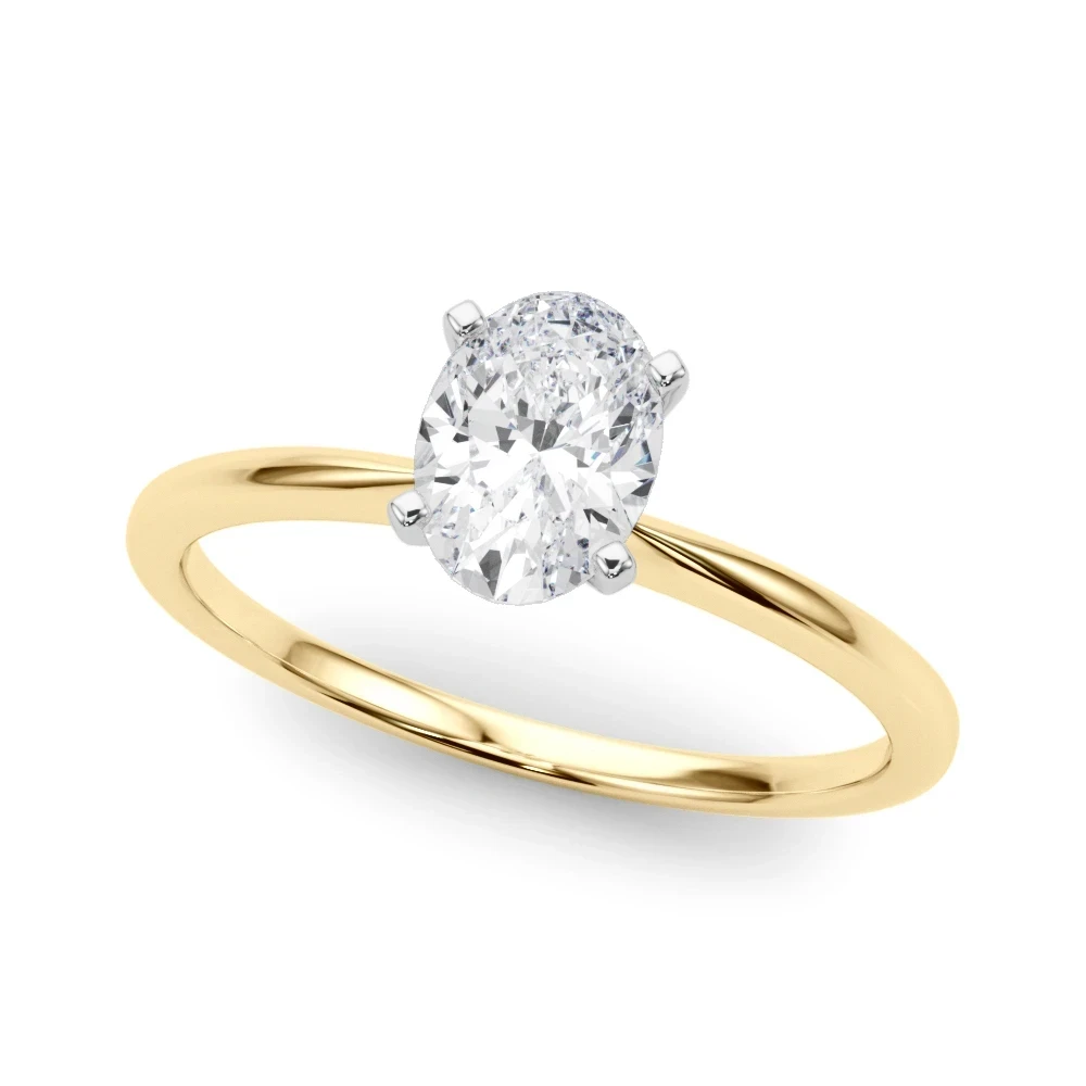 Oval engagement ring comparison featuring a yellow-gold plain band like Vanessa Hudgens.