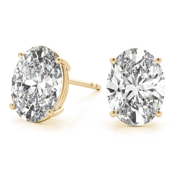 Elara - Oval Diamond Stud Earrings