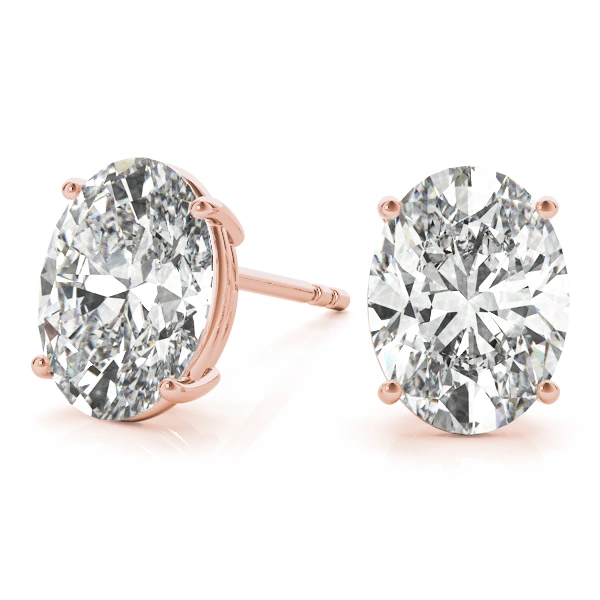 Elara - Oval Diamond Stud Earrings