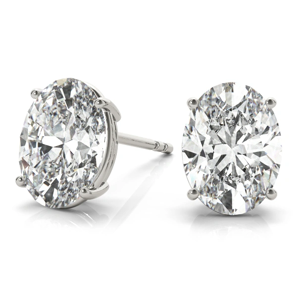 Elara - Oval Diamond Stud Earrings