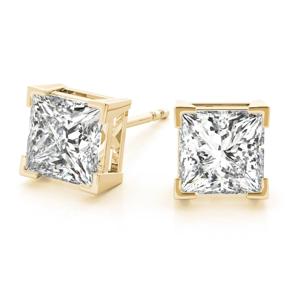 Zara - Princess Diamond Stud Earrings
