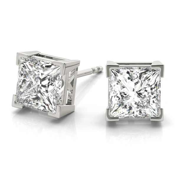 Zara - Princess Diamond Stud Earrings