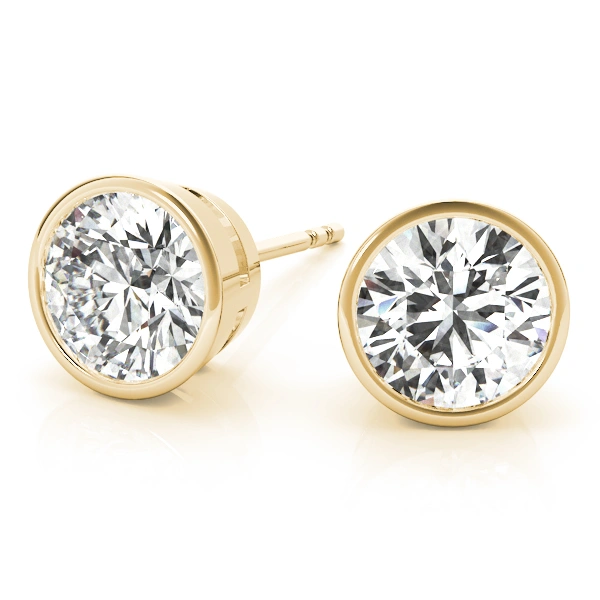 Noor - Bezel Diamond Stud Earrings
