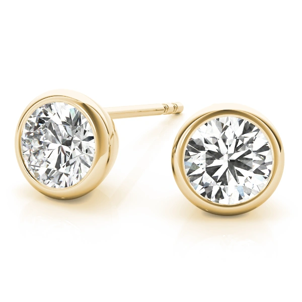 Vero - Bezel Diamond Stud Earrings