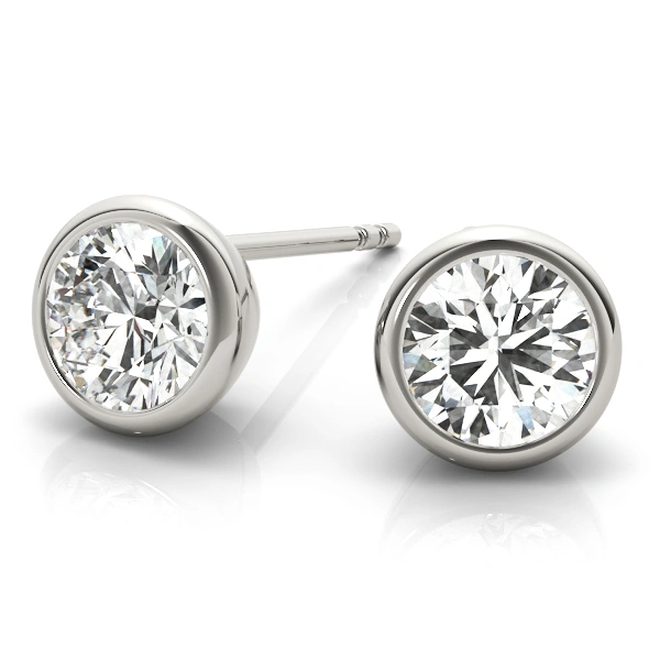 Vero - Bezel Diamond Stud Earrings