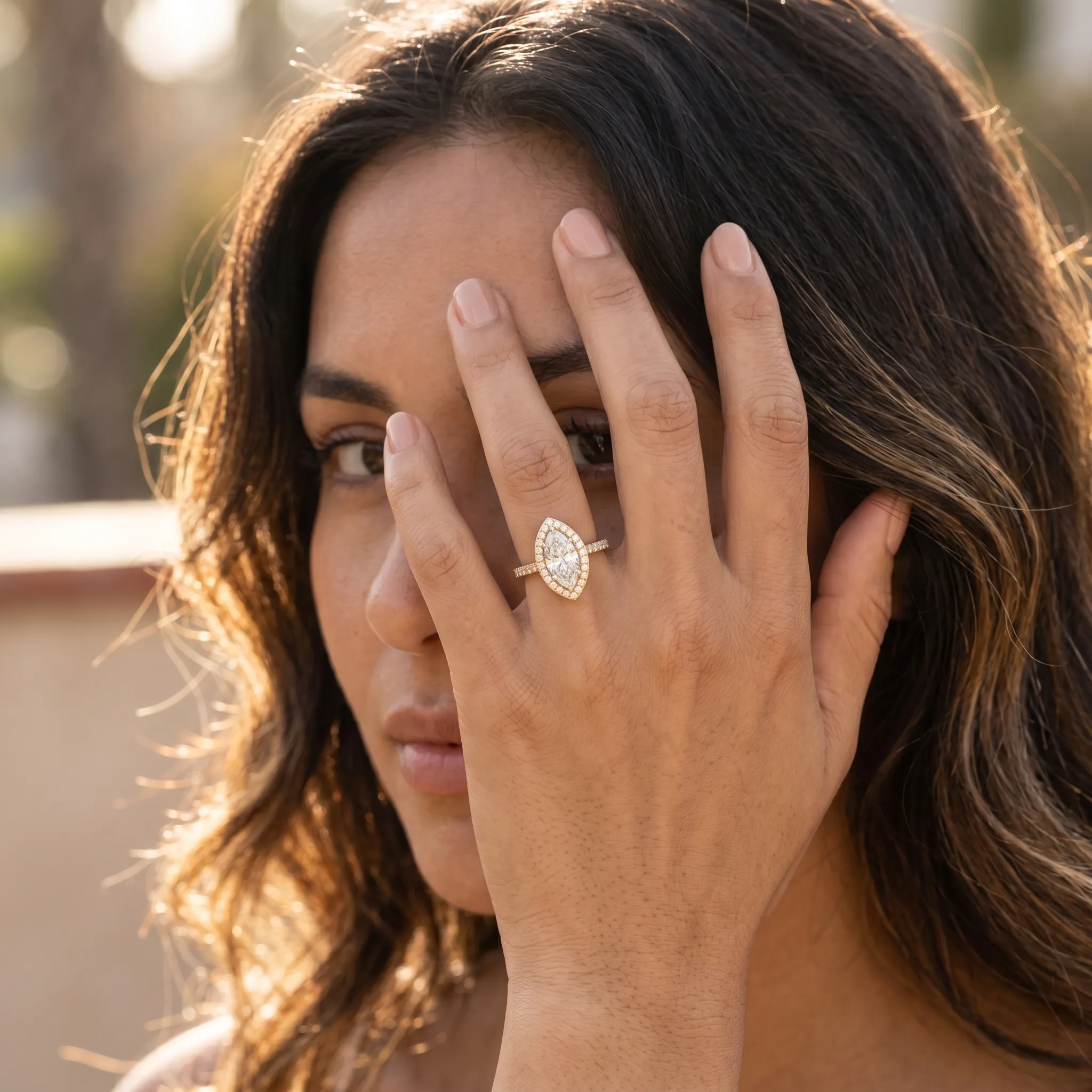 Romola 1ct Marquise Certified Lab Diamond