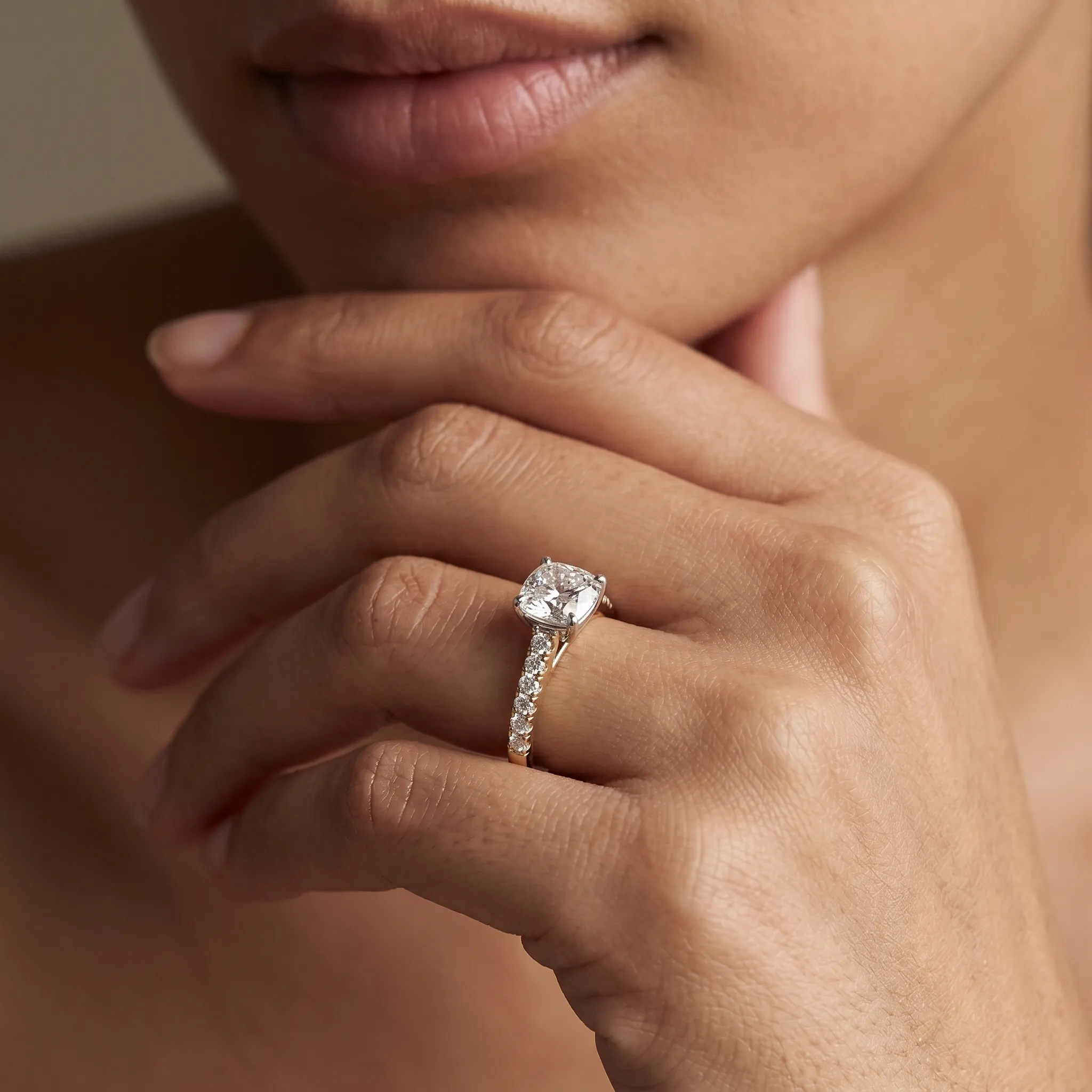 Aida 1ct Cushion Certified Lab Diamond