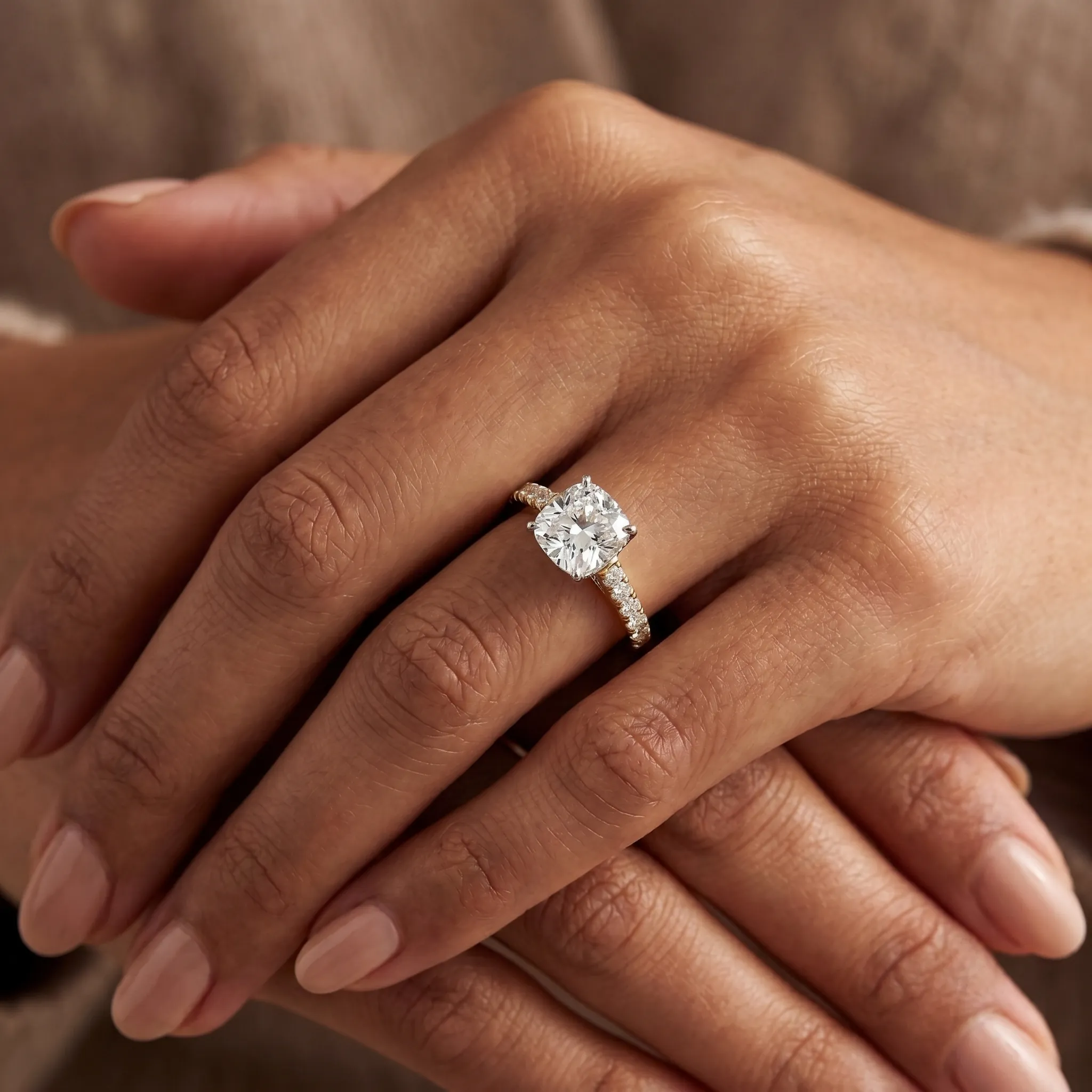 Aida 1ct Cushion Certified Lab Diamond