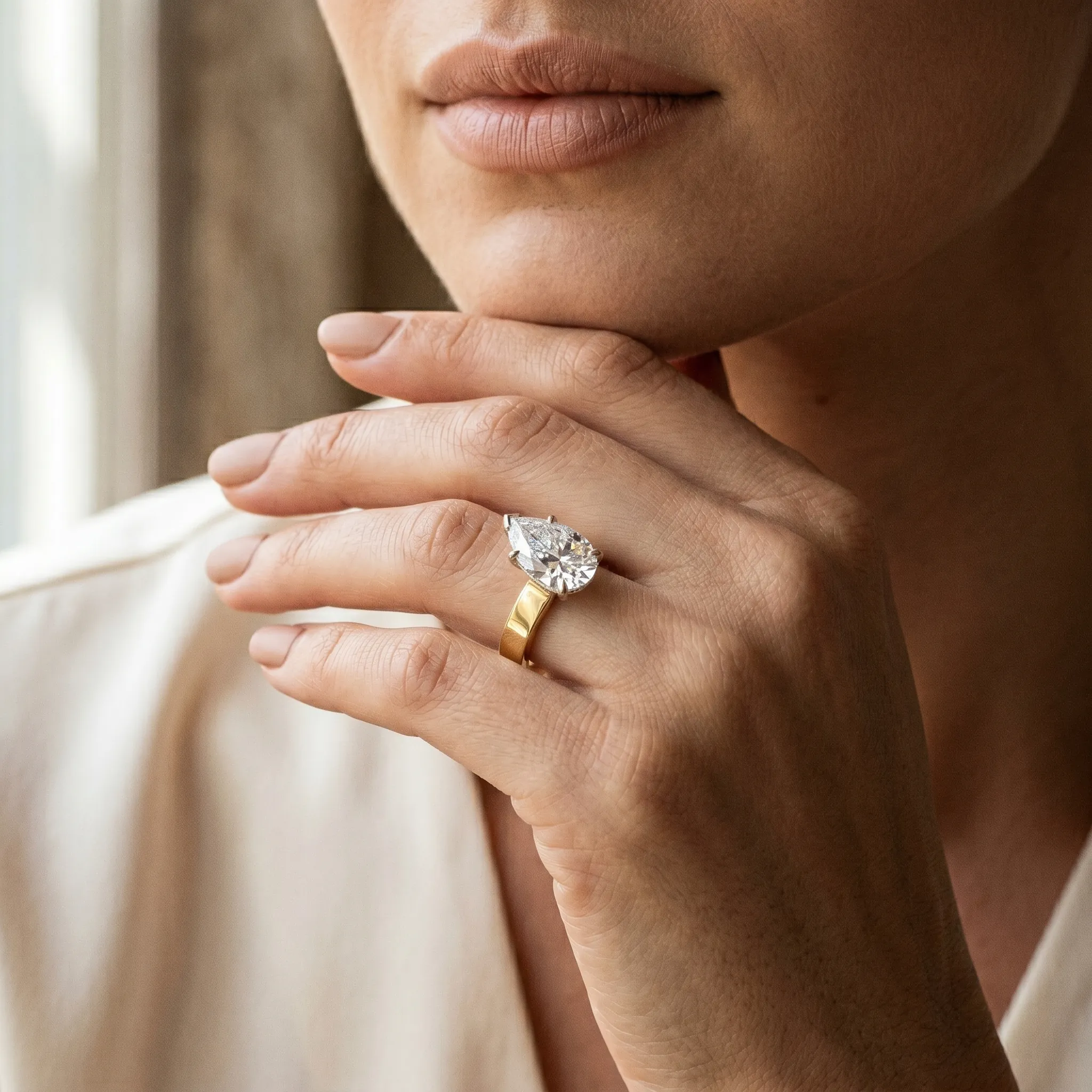 Ciara 1ct Pear Certified Lab Diamond