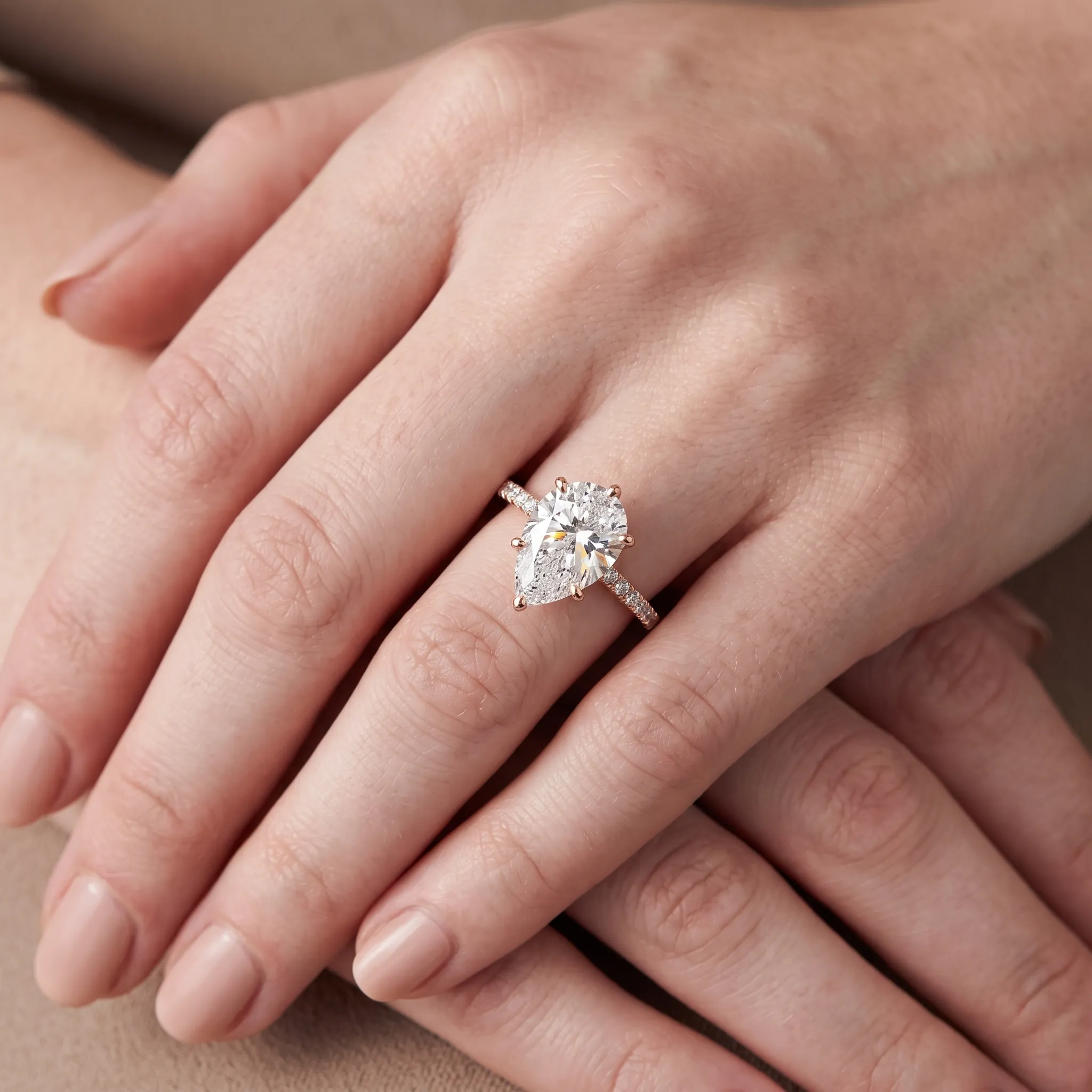 Talitha 1ct Pear Certified Lab Diamond