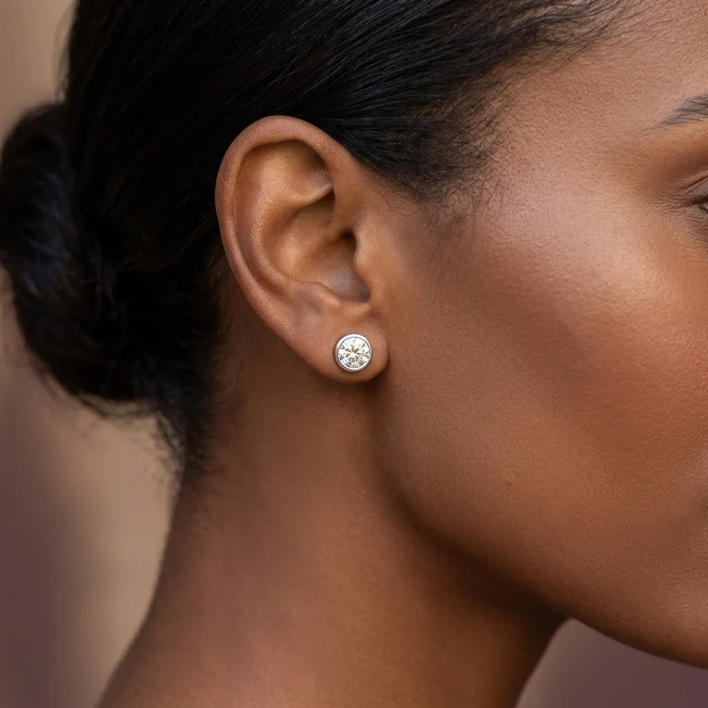 Vero - bezel diamond stud earrings