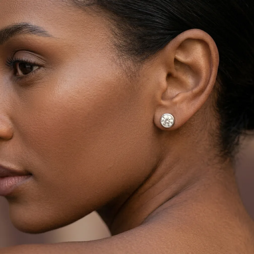 Vero - bezel diamond stud earrings