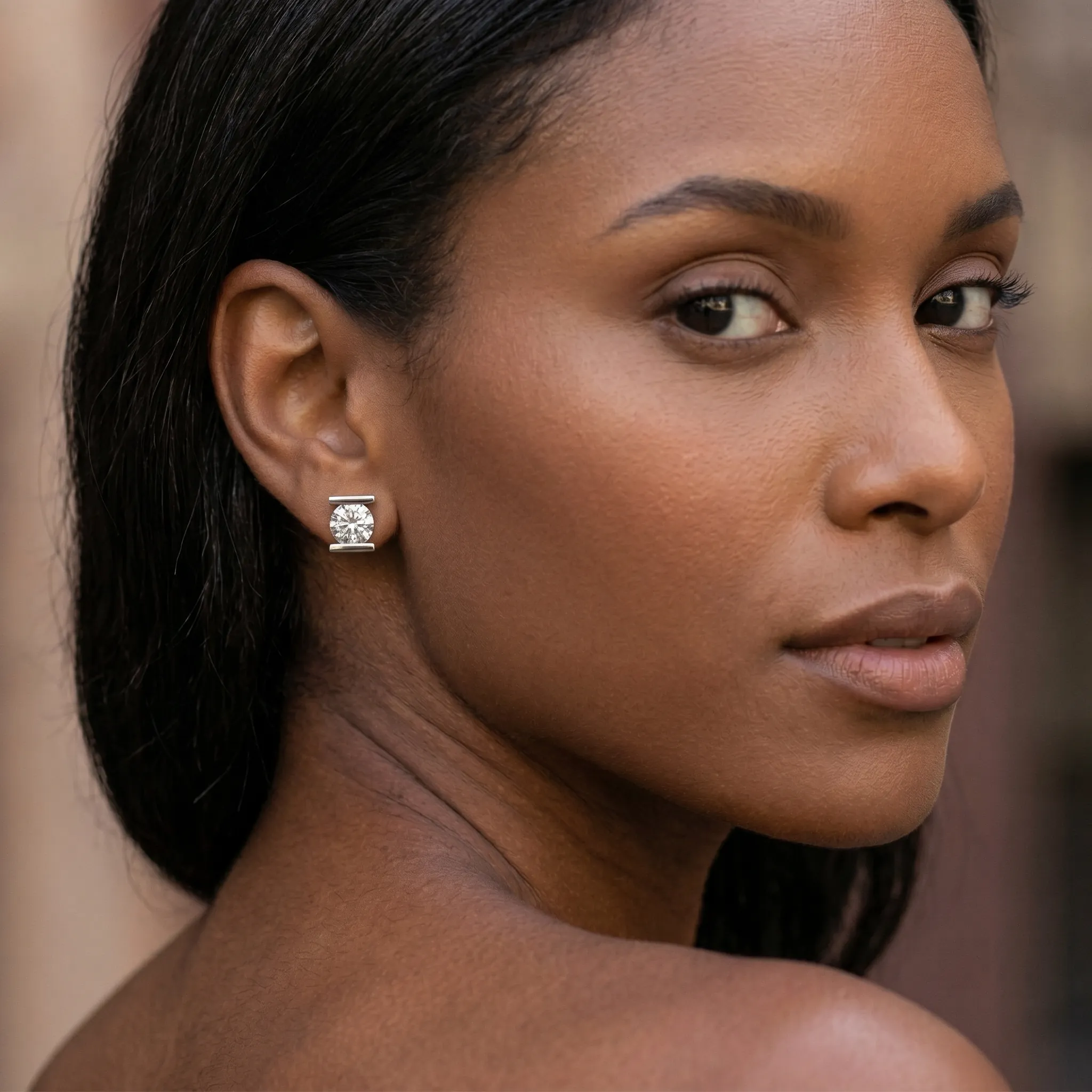Siena - bar set diamond stud earrings